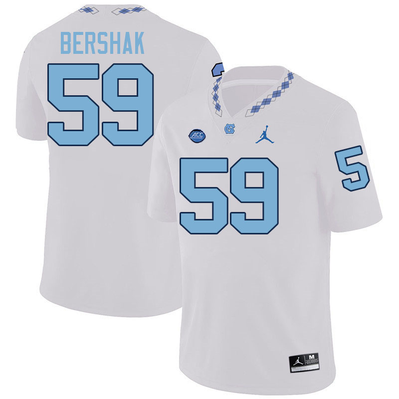 #59 Andy Bershak North Carolina Tar Heels Jerseys,Apparels,Uniforms Stitched-White